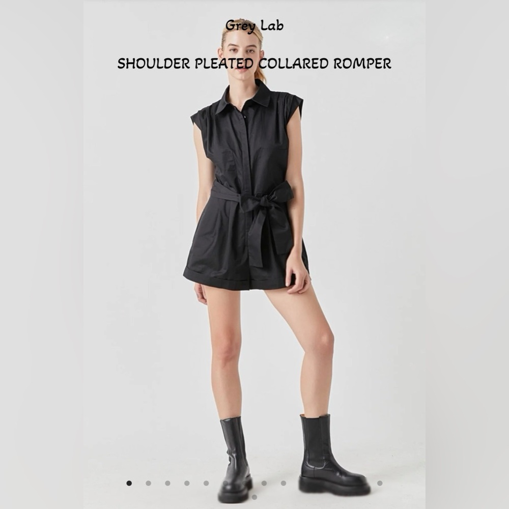 ✔️✔️GREY LAB SHOULDER PLEATED‎ COLLARED ROMPER-NWOT✔️✔️